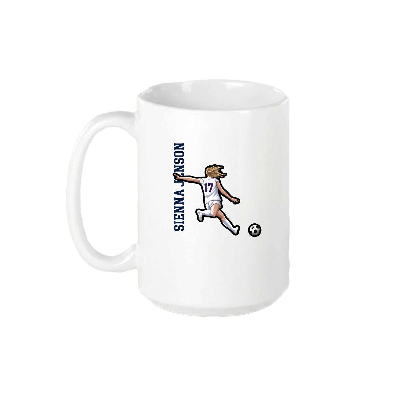 15oz Coffee Mug — Name Vertical in White