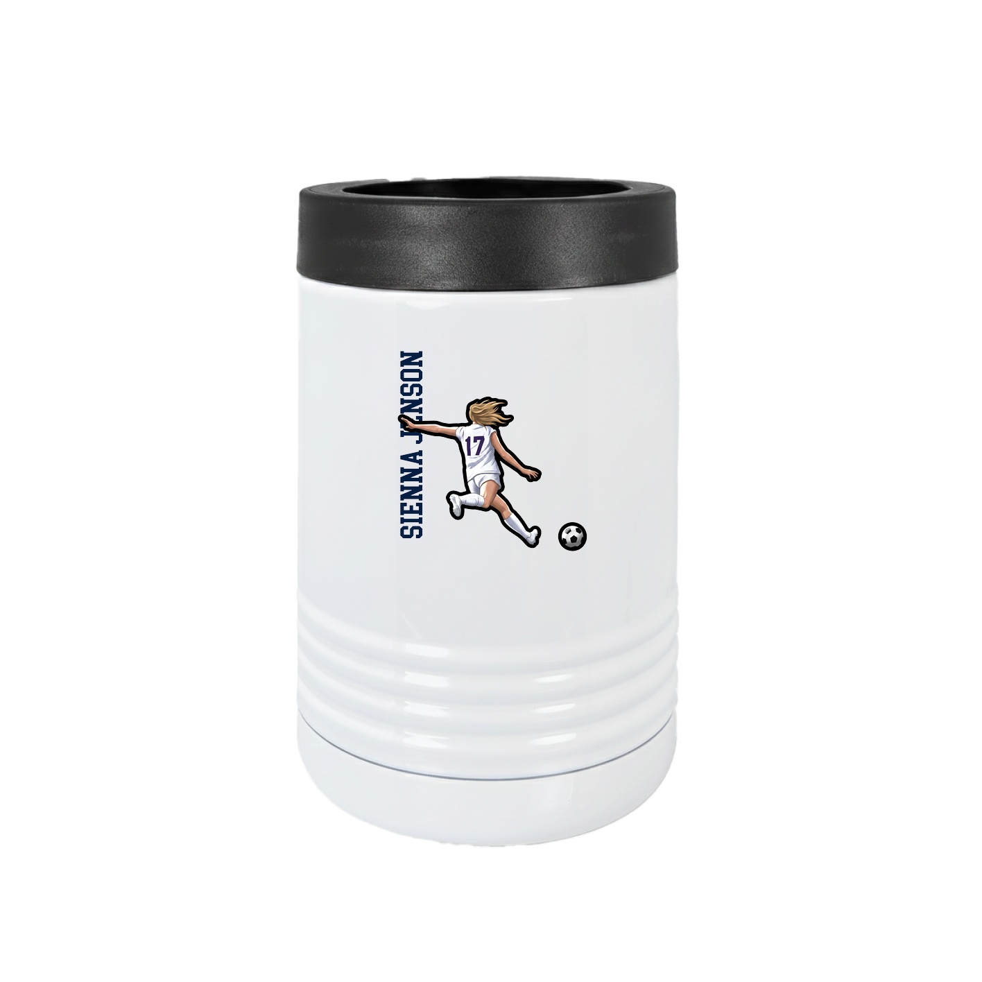 Beverage Holder — Name Vertical in White