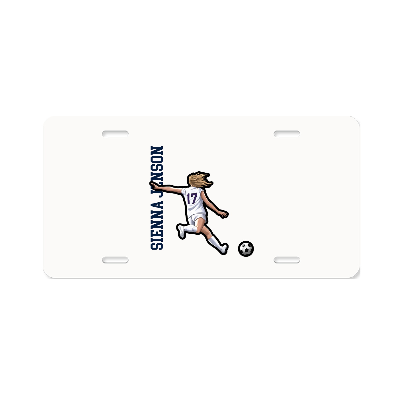 License Plate — Name Vertical in Classic