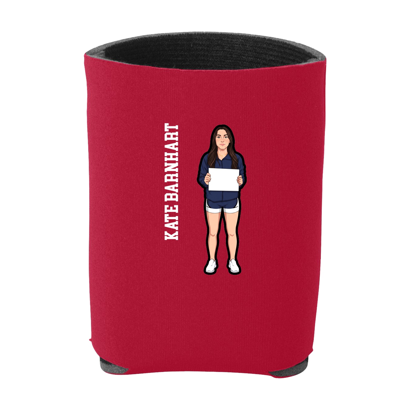 Can Holder — Name Vertical in Red