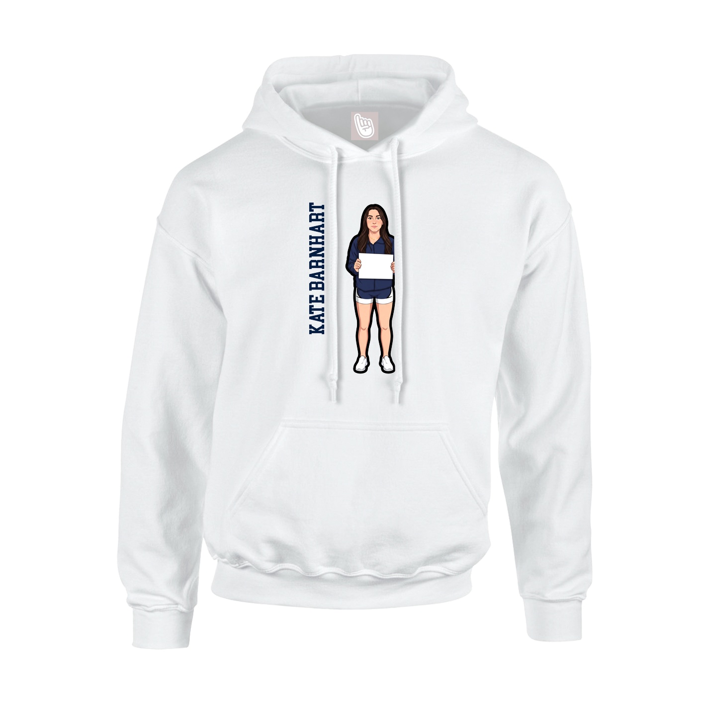 Hoodie — Name Vertical in White