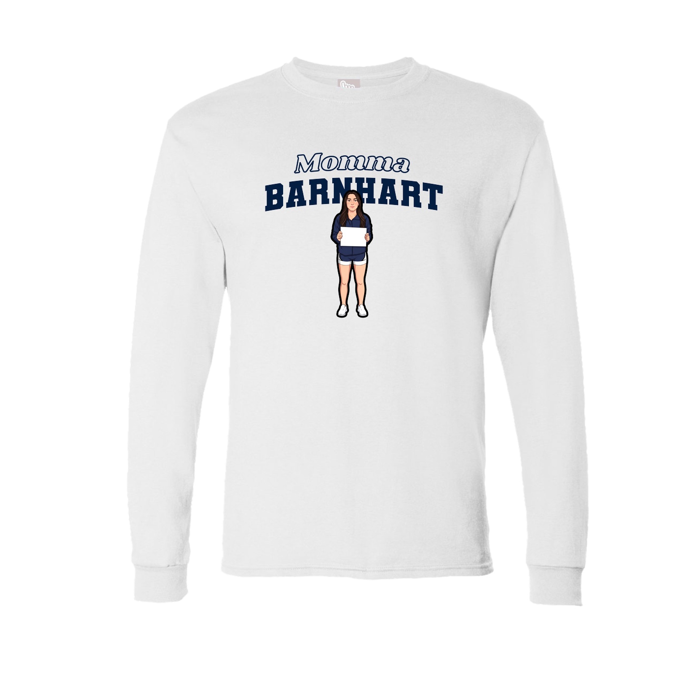 Long Sleeve Tee — Mothers Day Block in White