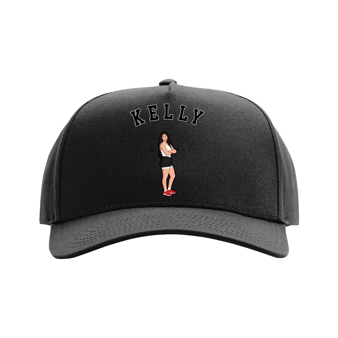 Full Fabric Five-Panel Champ Cap — Shirsey Arch in Black