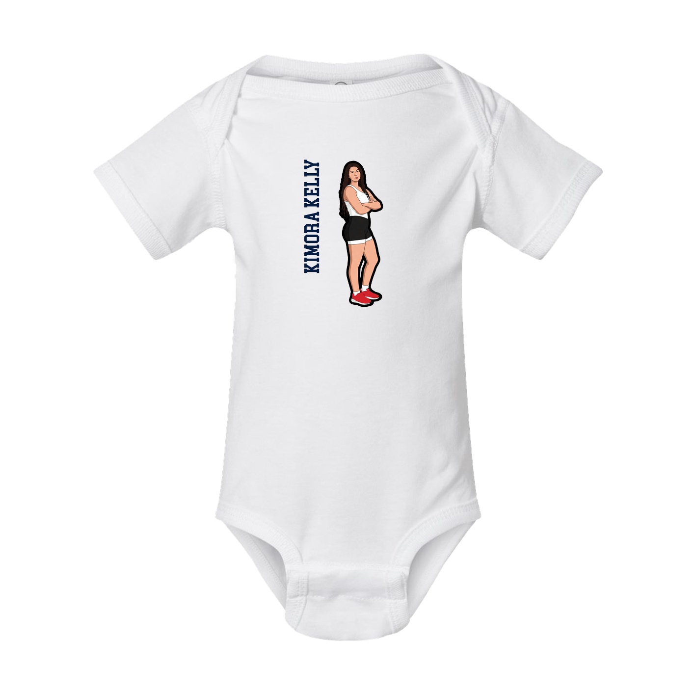 Baby Onesie — Name Vertical in White