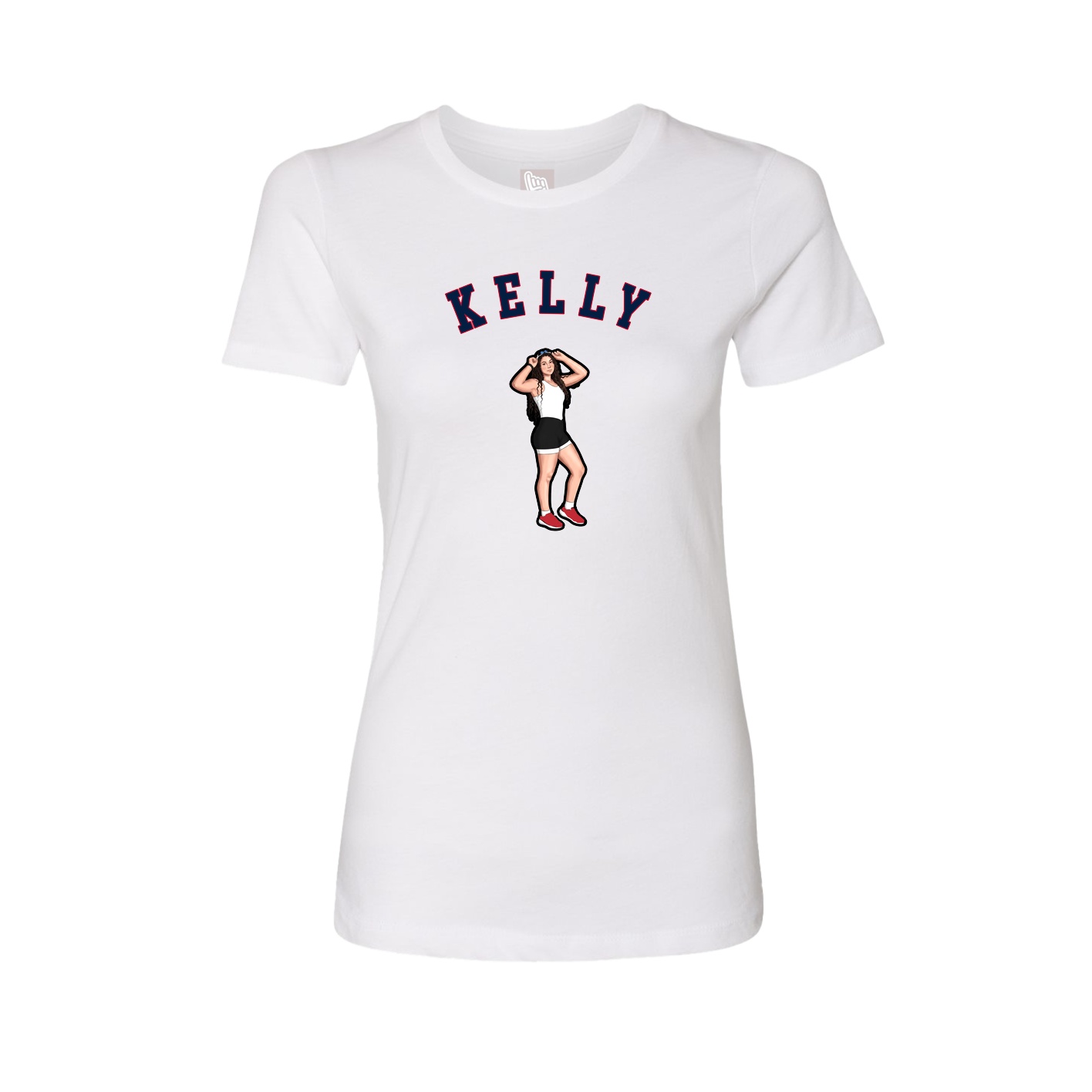 Fitted Women's Tee — Shirsey Arch in White
