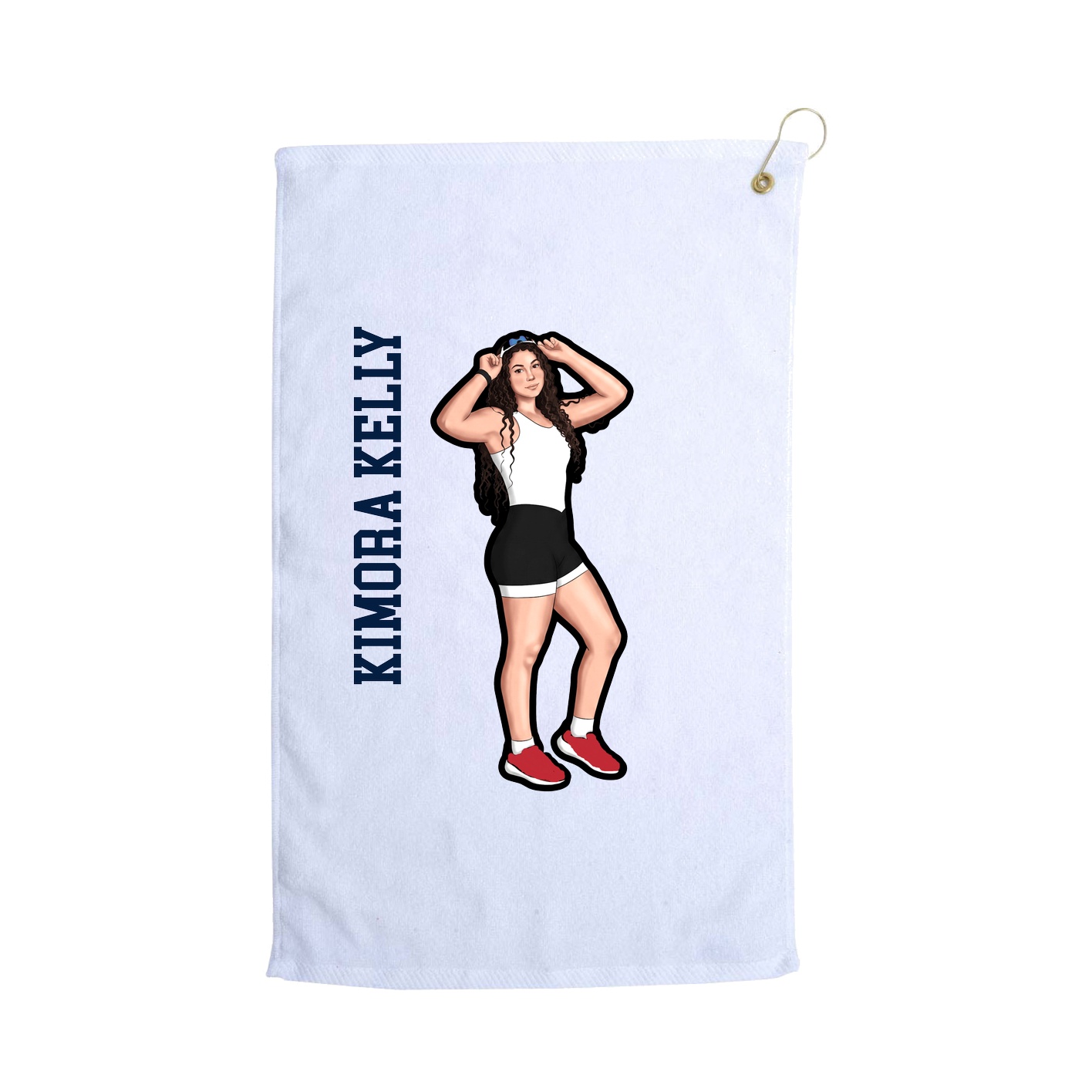 Golf Towel — Name Vertical in White