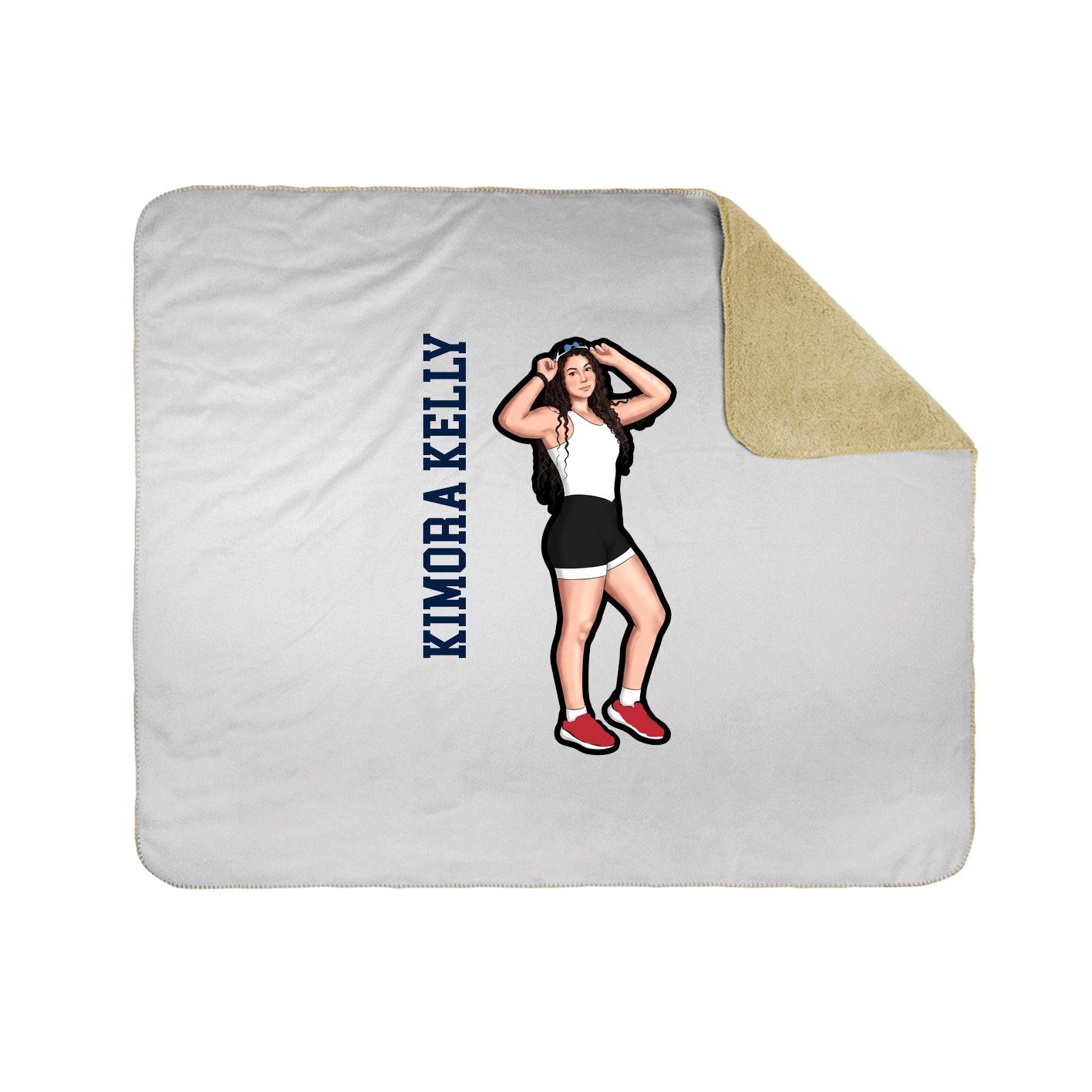 Throw Blanket — Name Vertical in White