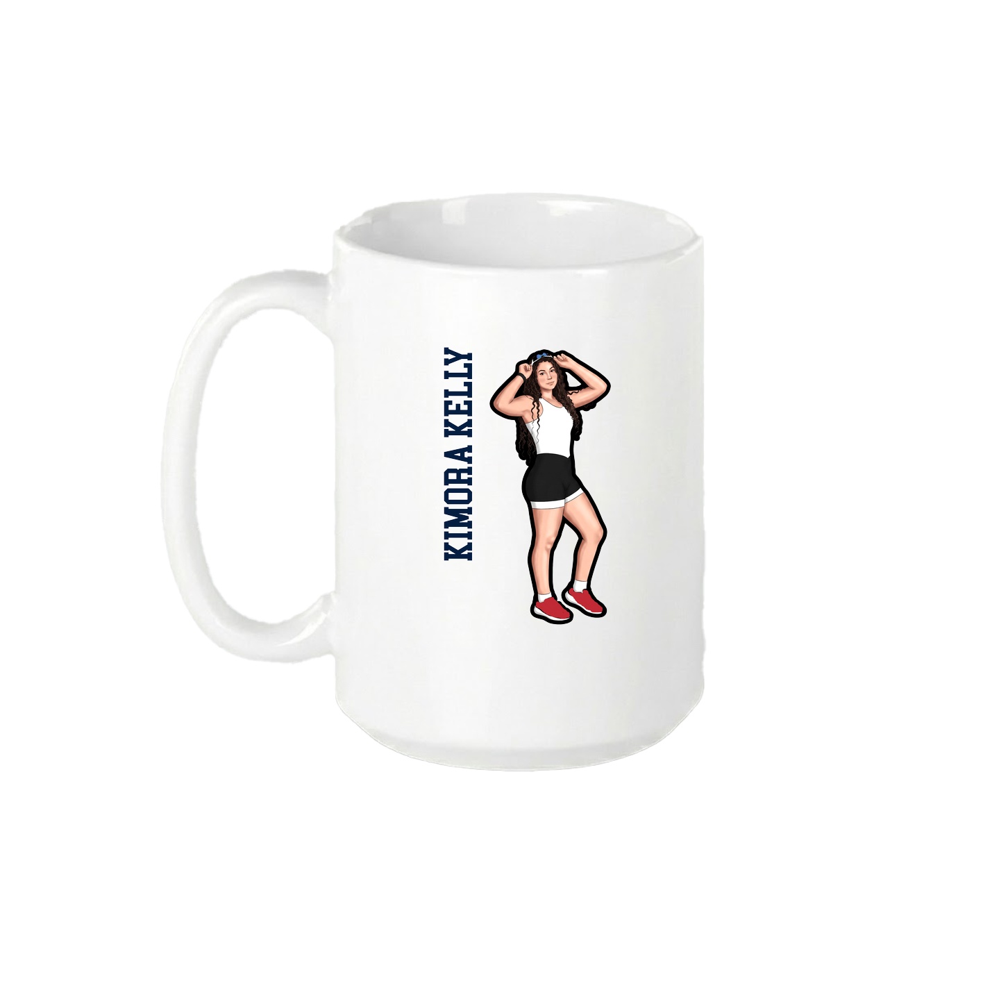 15oz Coffee Mug — Name Vertical in White