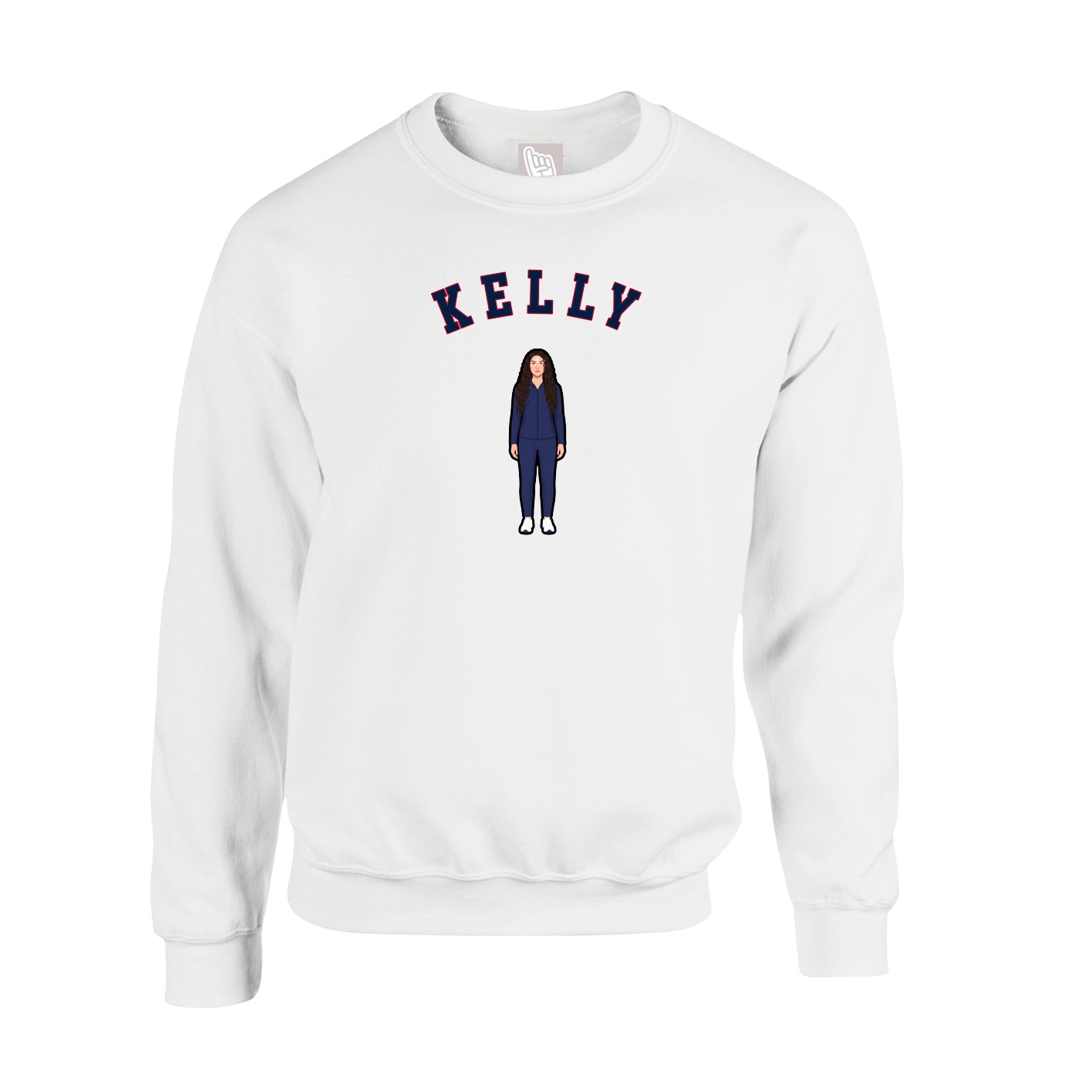 Fleece Crew — Shirsey Arch in White