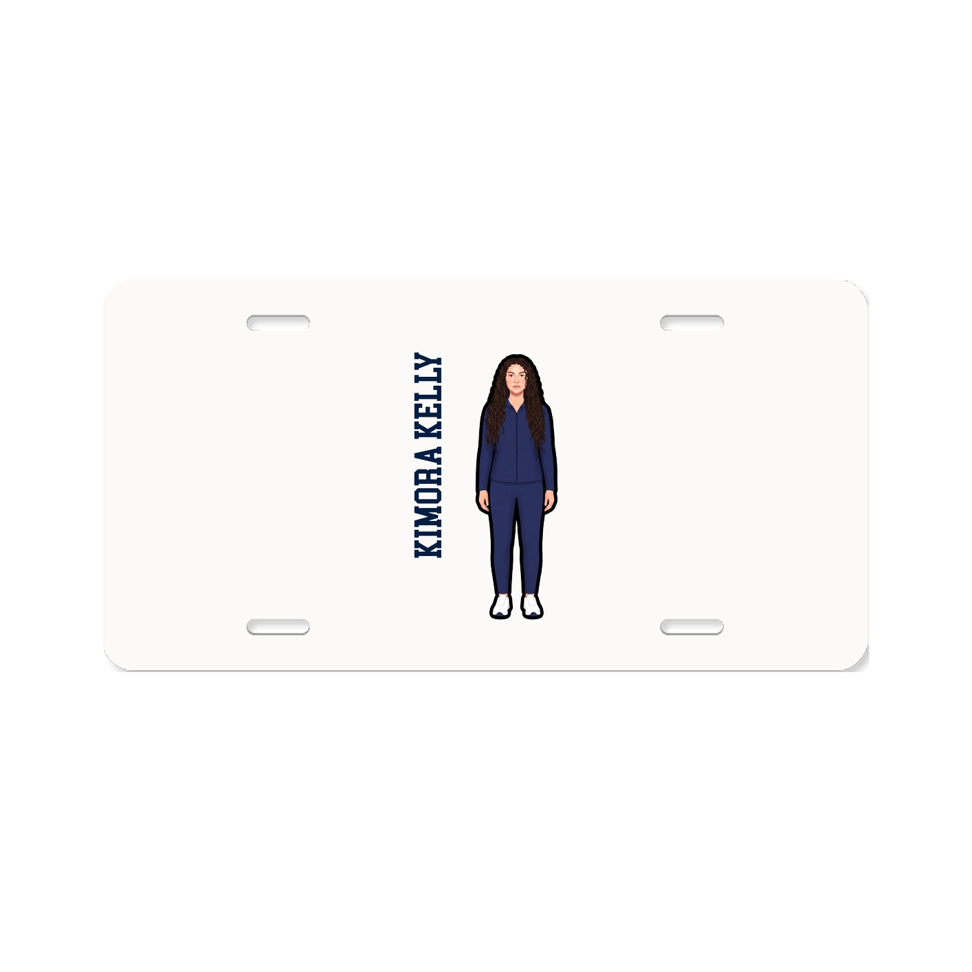 License Plate — Name Vertical in Classic