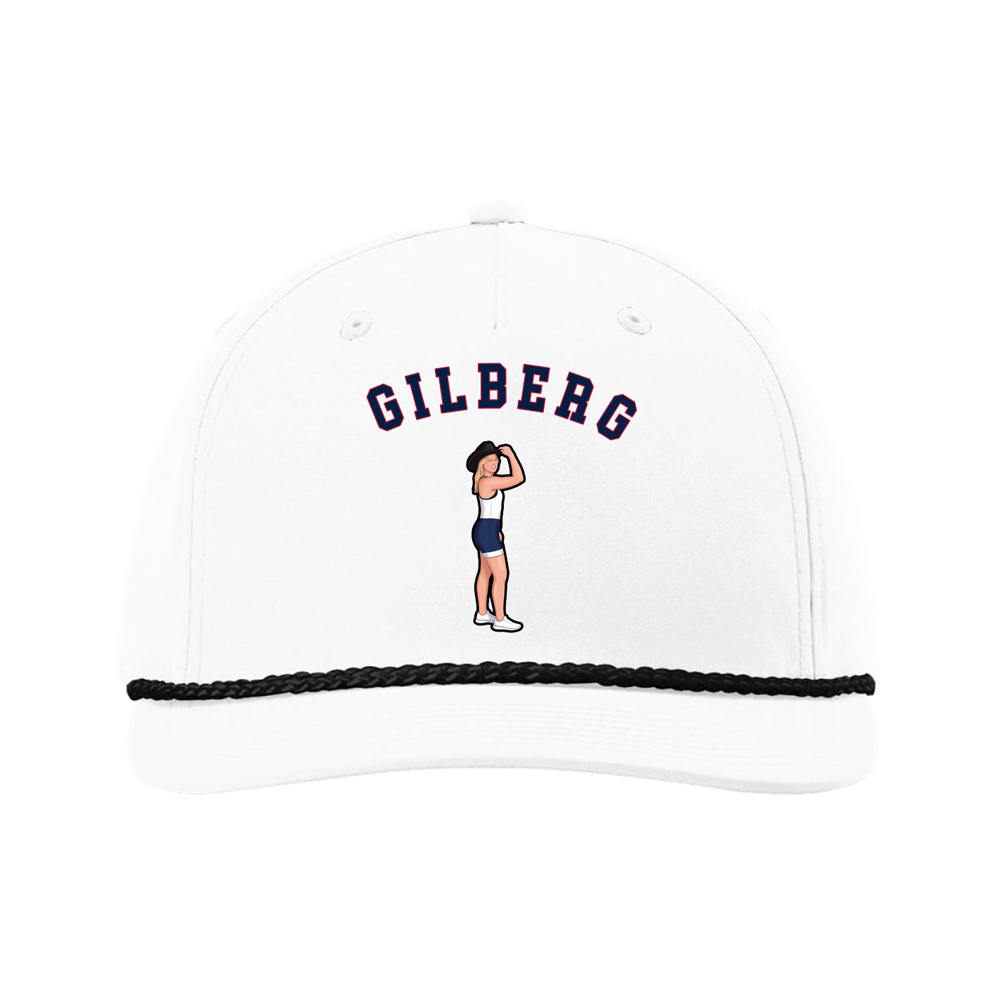 Five-Panel Classic Rope Cap — Shirsey Arch in White