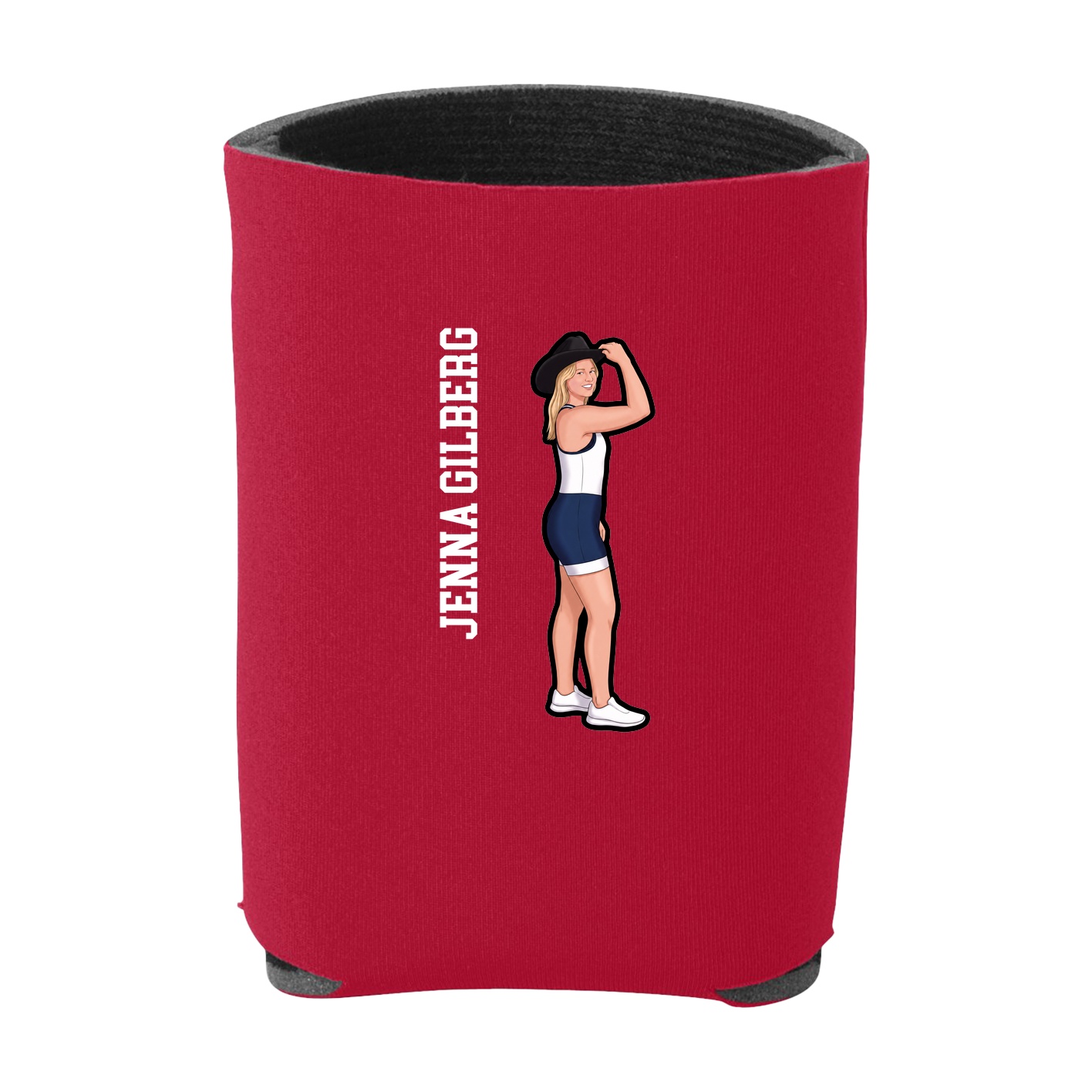 Can Holder — Name Vertical in Red