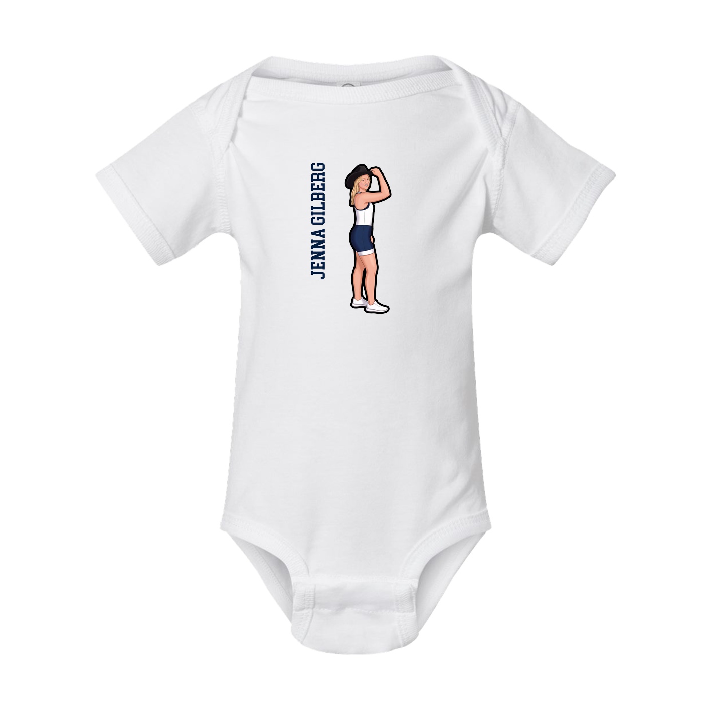 Baby Onesie — Name Vertical in White