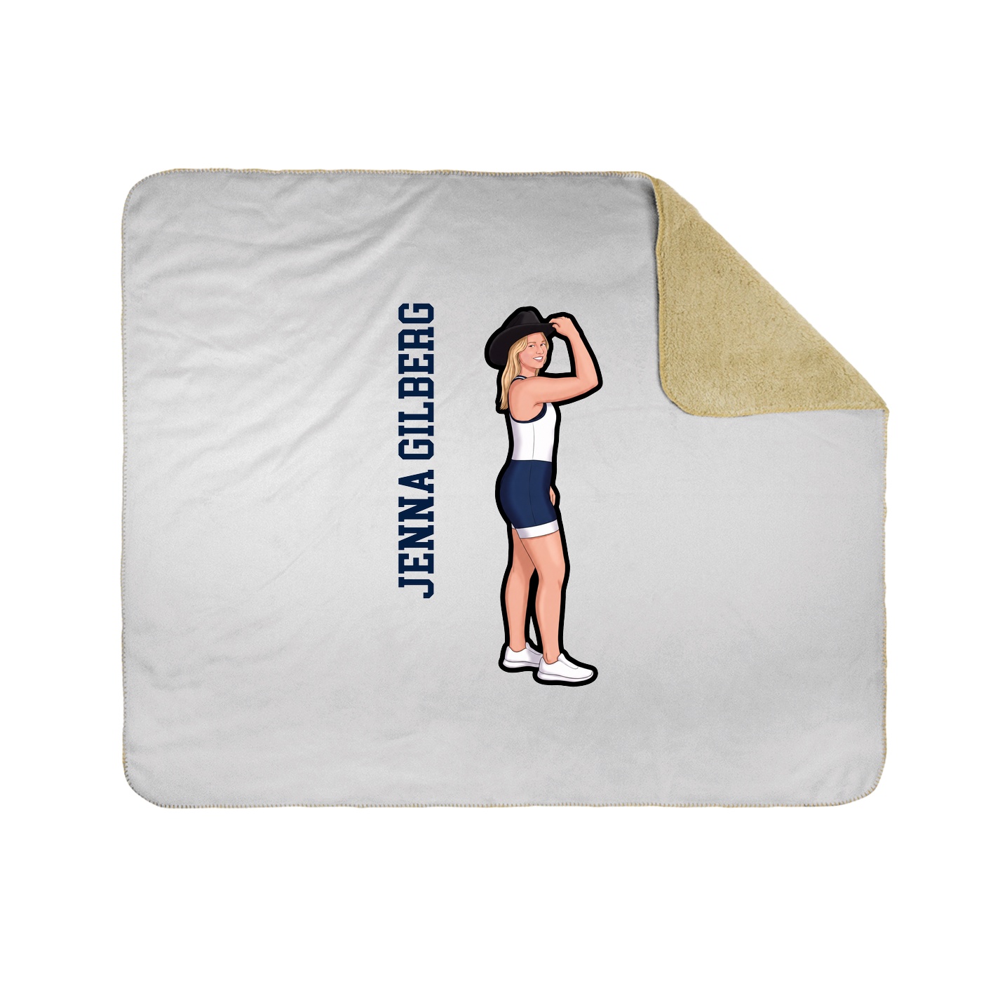 Throw Blanket — Name Vertical in White