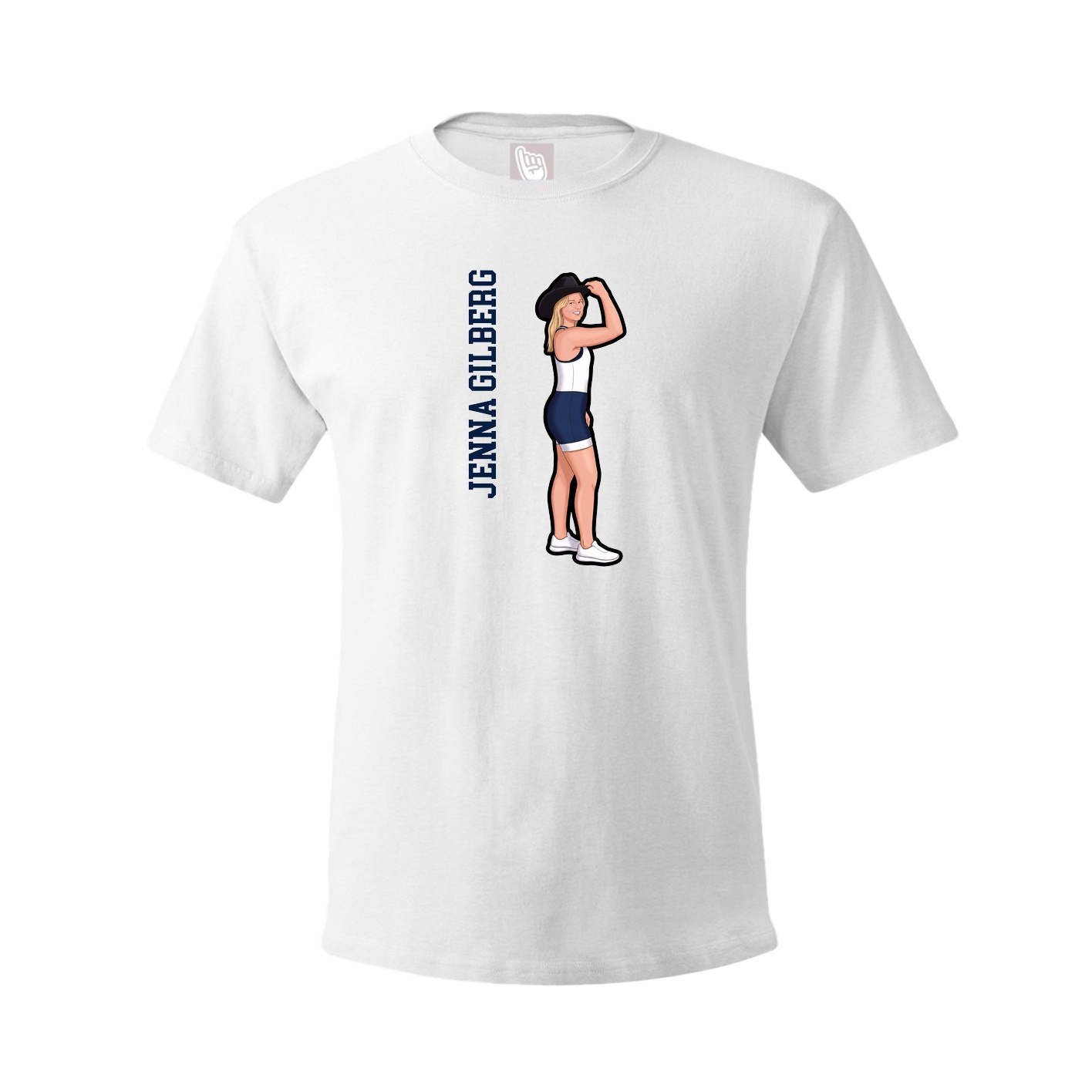 Tee — Name Vertical in White