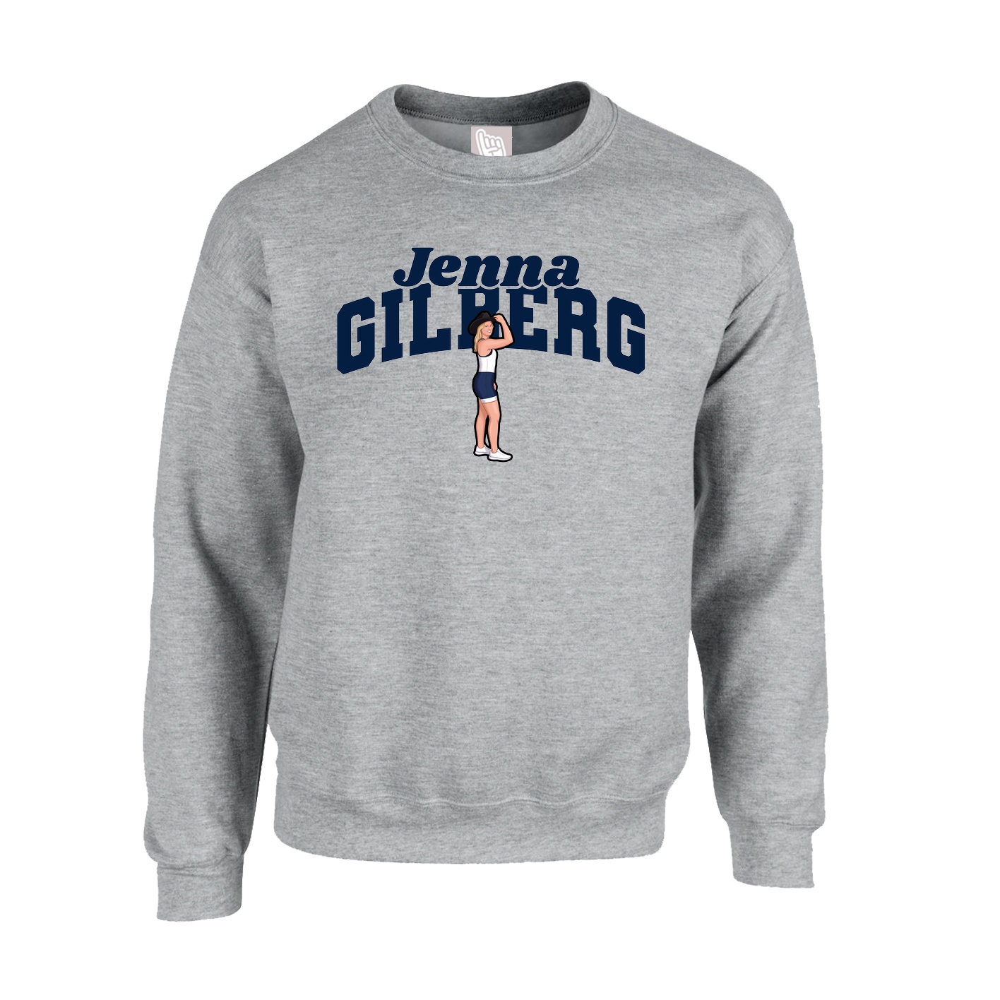 Fleece Crew — Signature Arch in Grey