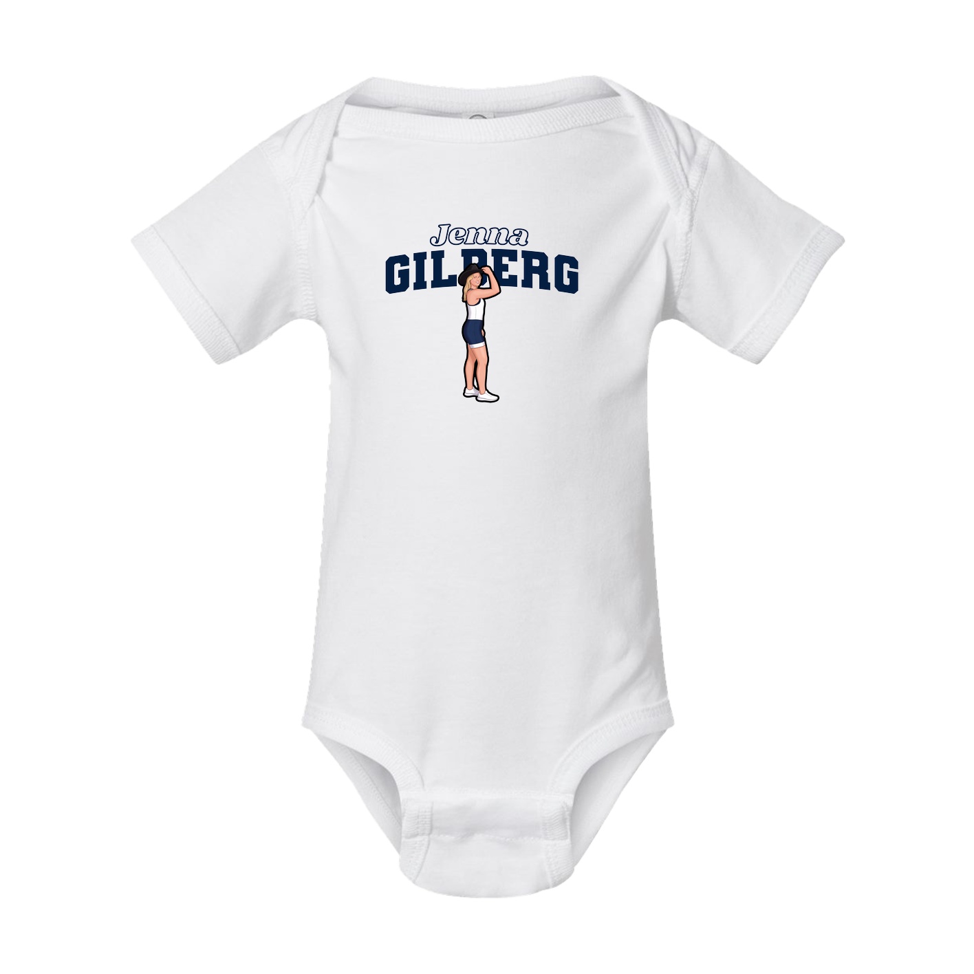 Baby Onesie — Name Arch in White