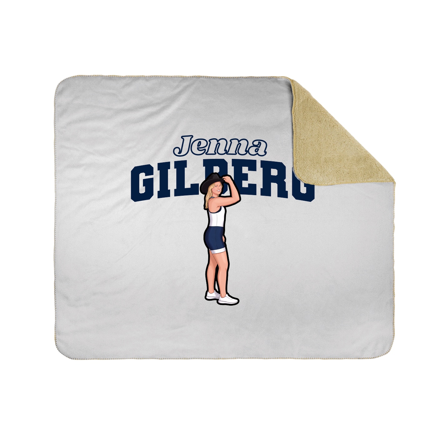 Throw Blanket — Name Arch in White