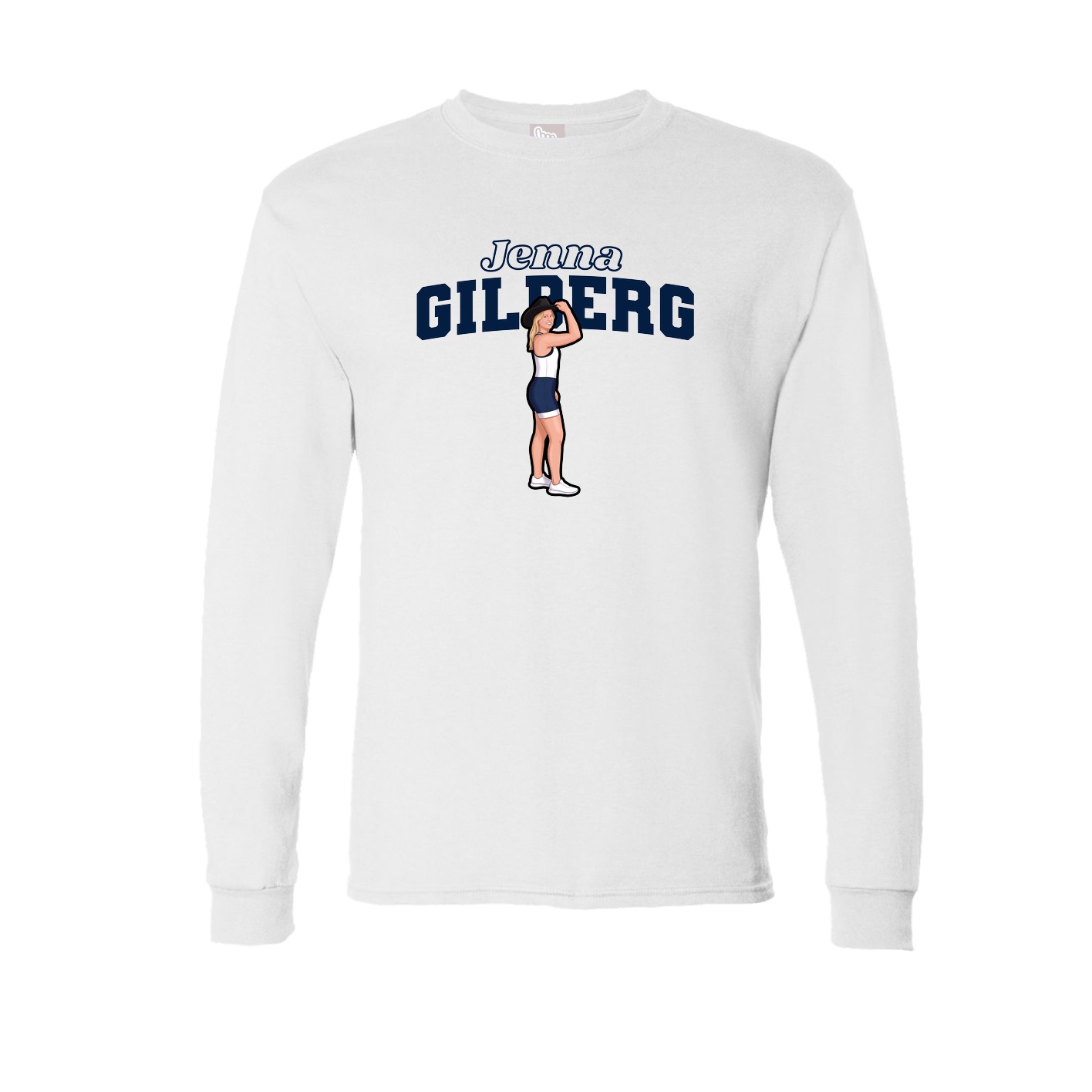 Long Sleeve Tee — Name Arch in White