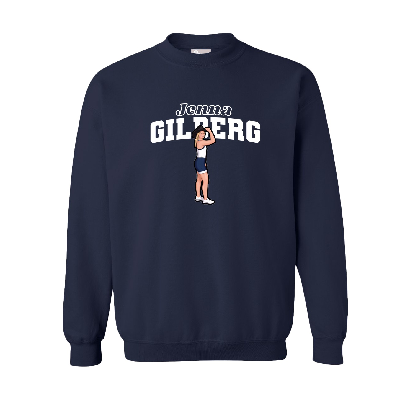 Fleece Crew — Name Arch in Navy