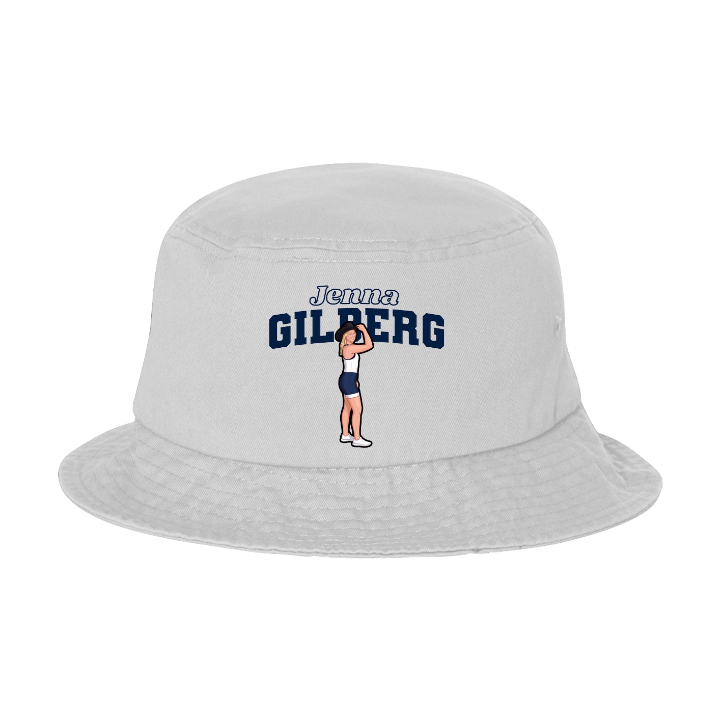 Bucket Cap — Name Arch in White