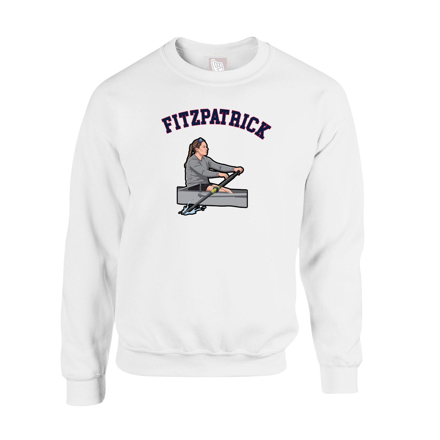 Fleece Crew — Shirsey Arch in White