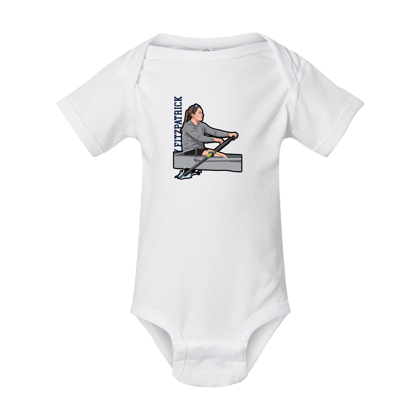 Baby Onesie — Name Vertical in White