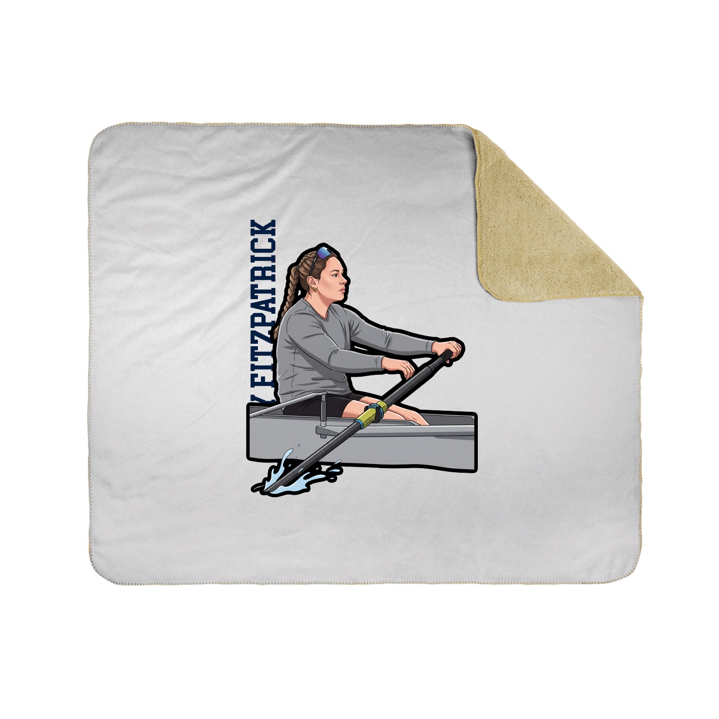 Throw Blanket — Name Vertical in White