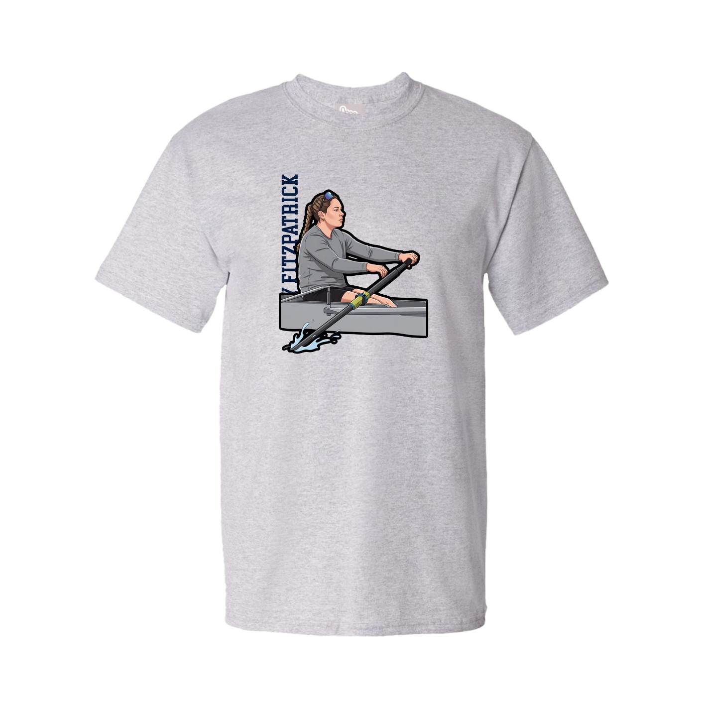 Tee — Name Vertical in Grey