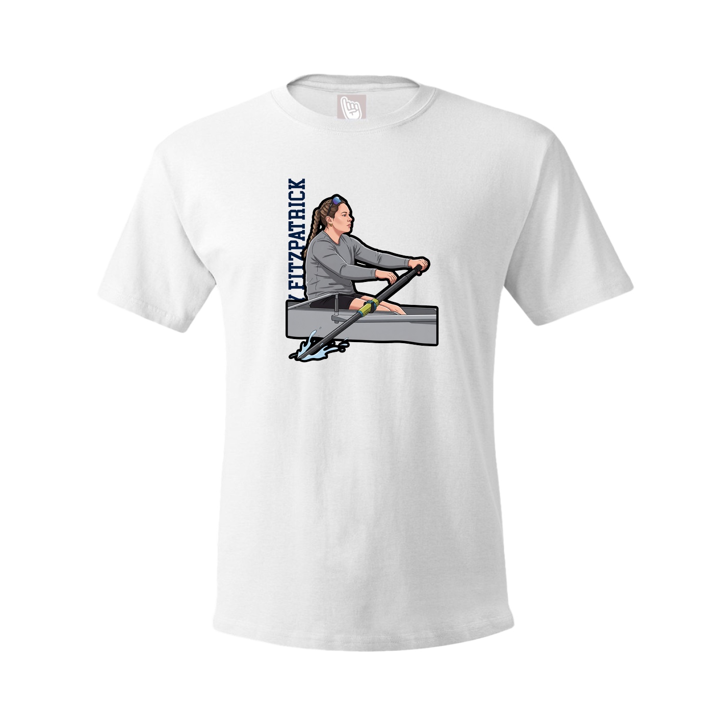 Youth Tee — Name Vertical in White