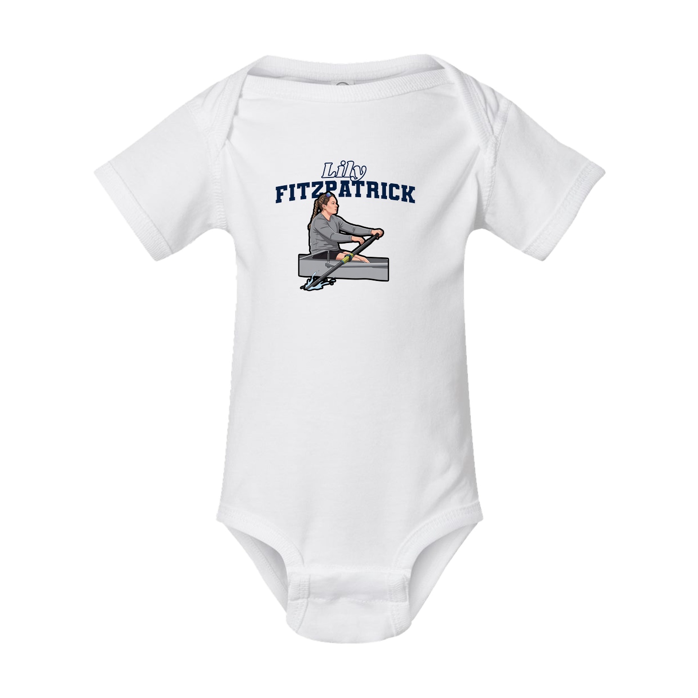 Baby Onesie — Name Arch in White