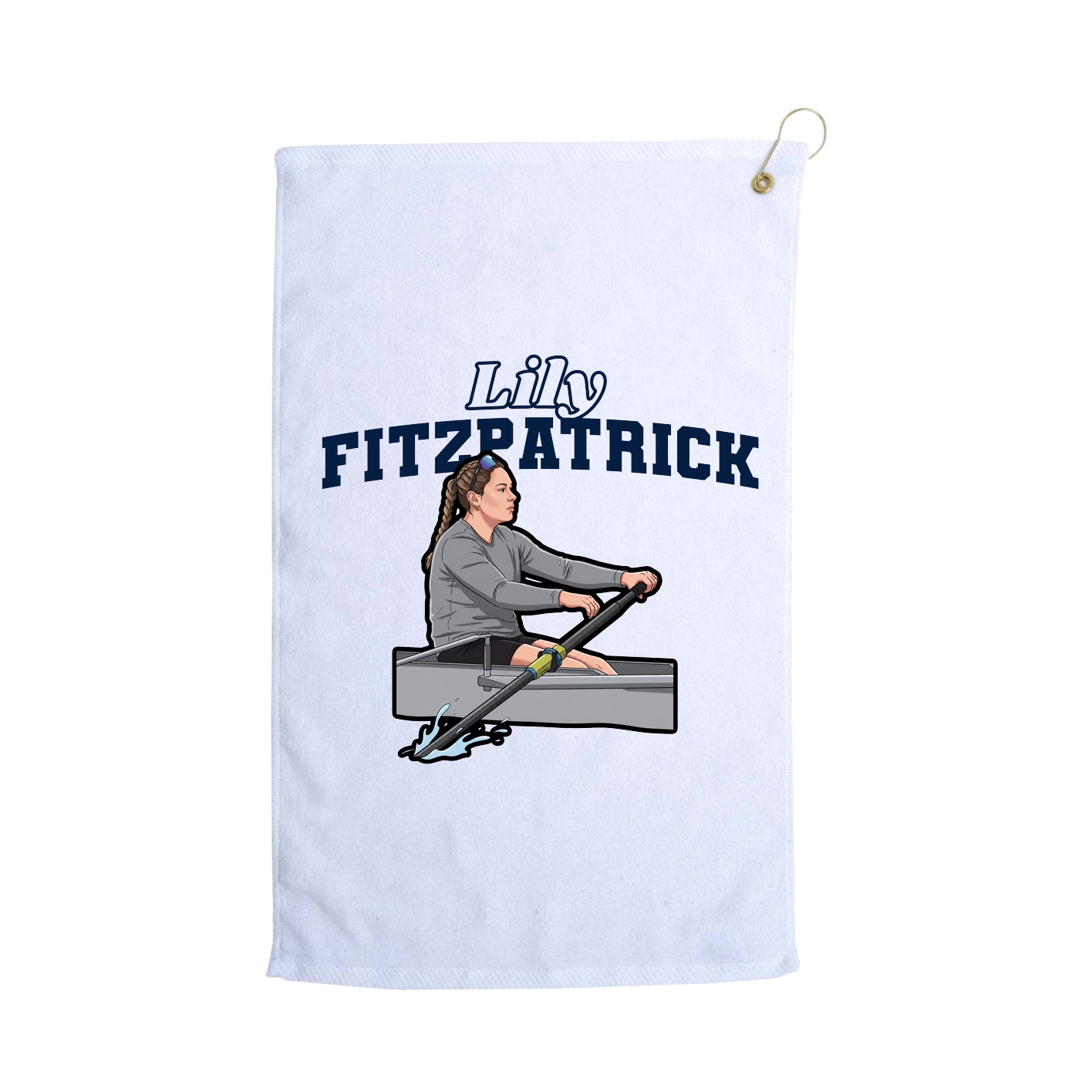 Golf Towel — Name Arch in White