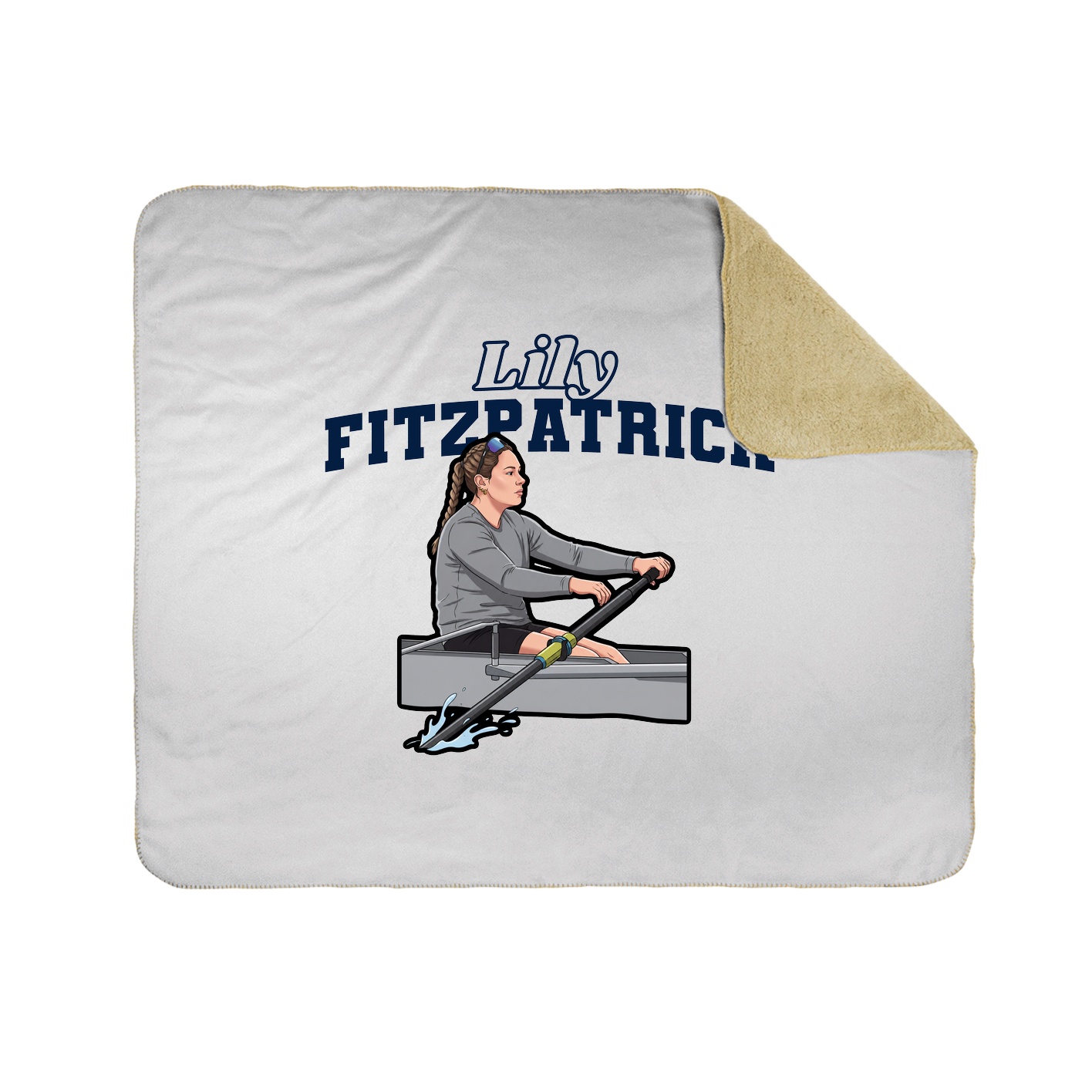 Throw Blanket — Name Arch in White