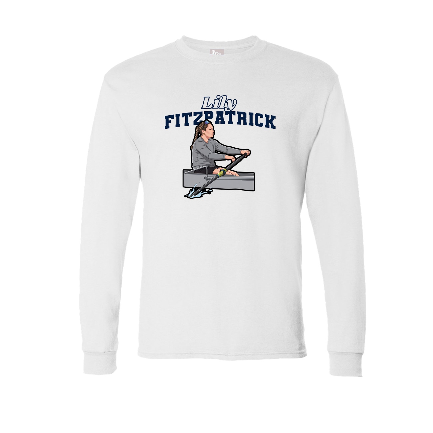 Long Sleeve Tee — Name Arch in White