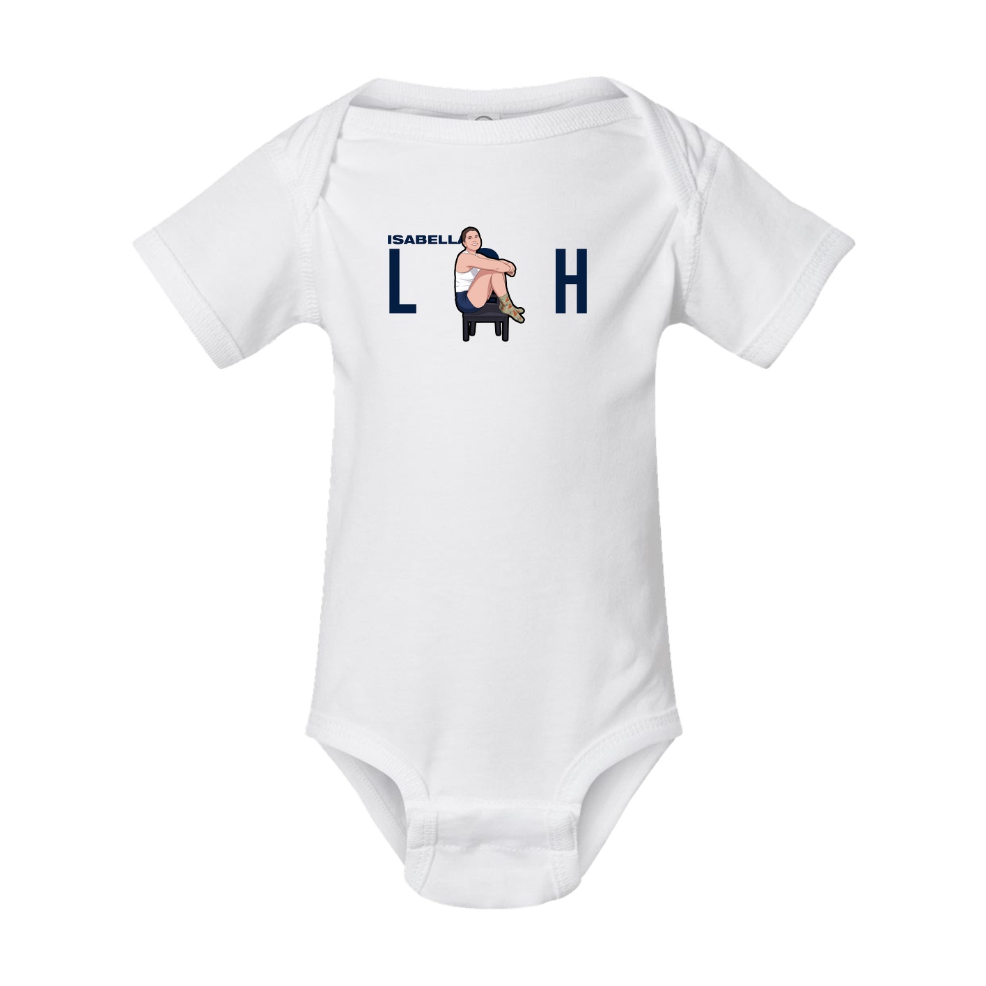 Baby Onesie — Player Name in White