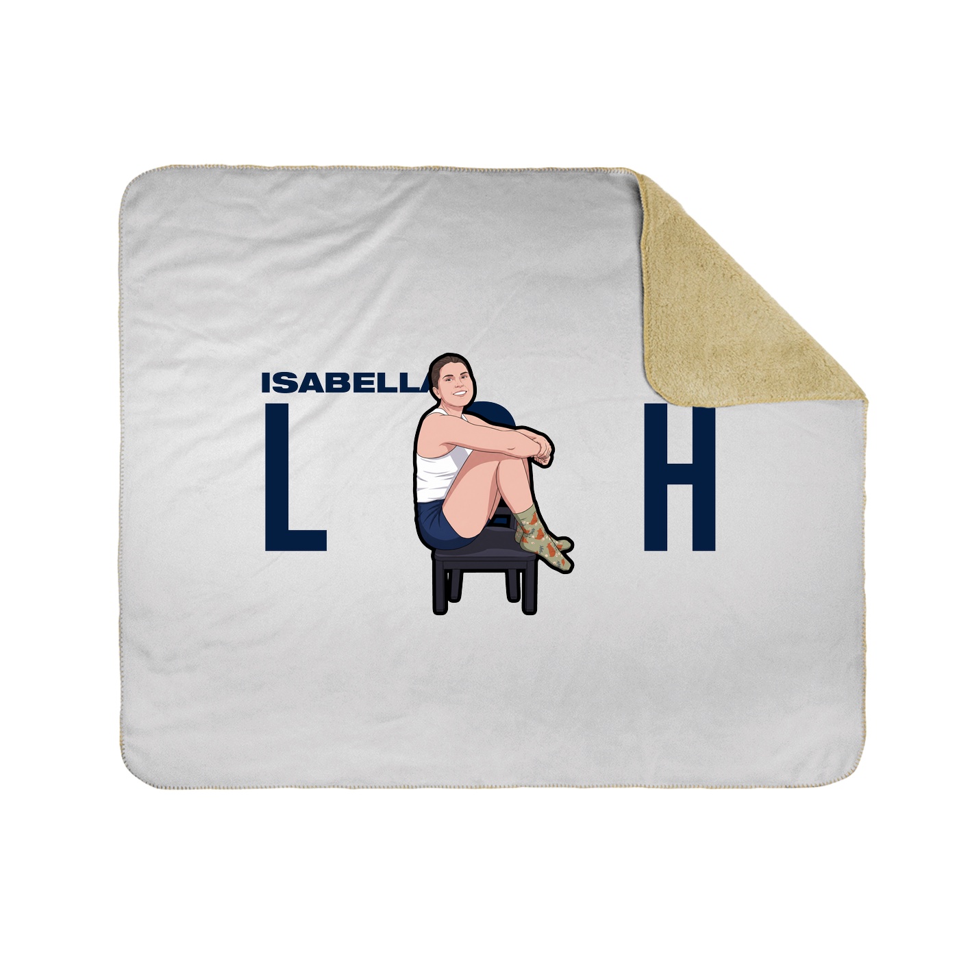 Throw Blanket — Player Name in White
