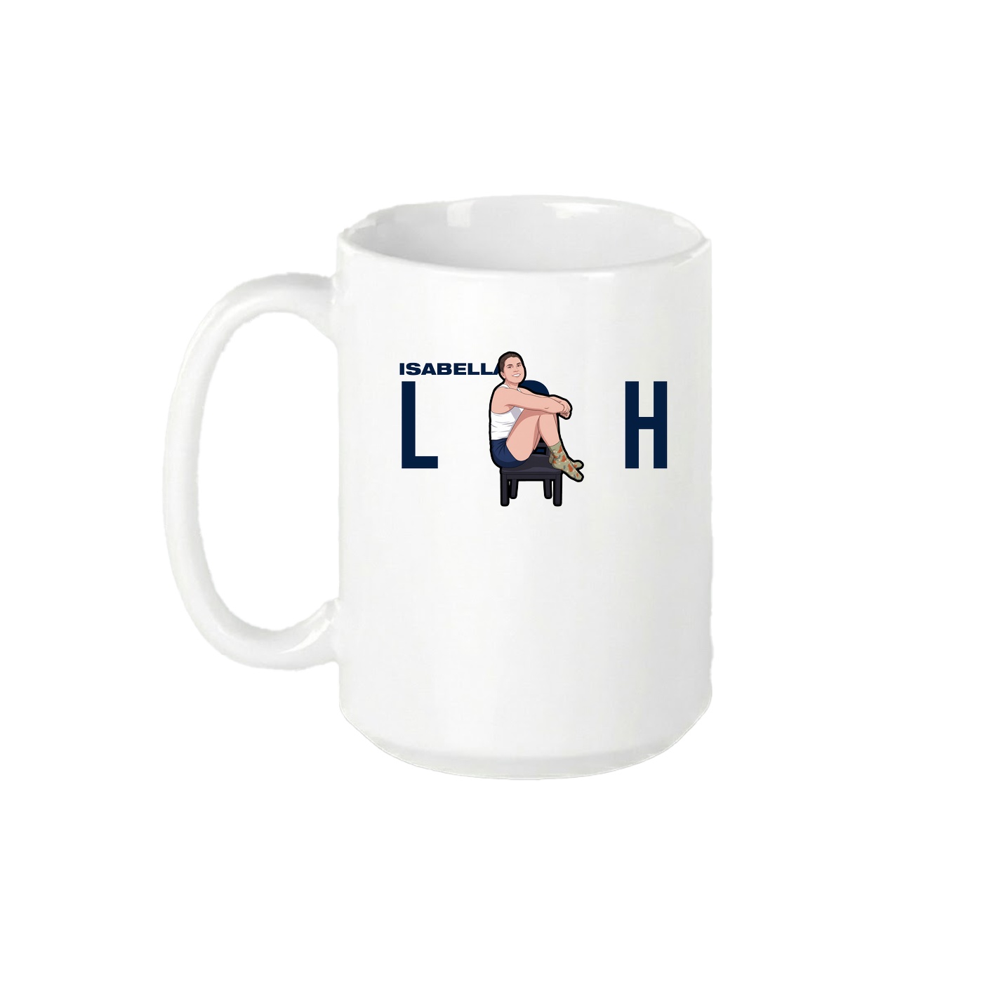 15oz Coffee Mug — Player Name in White