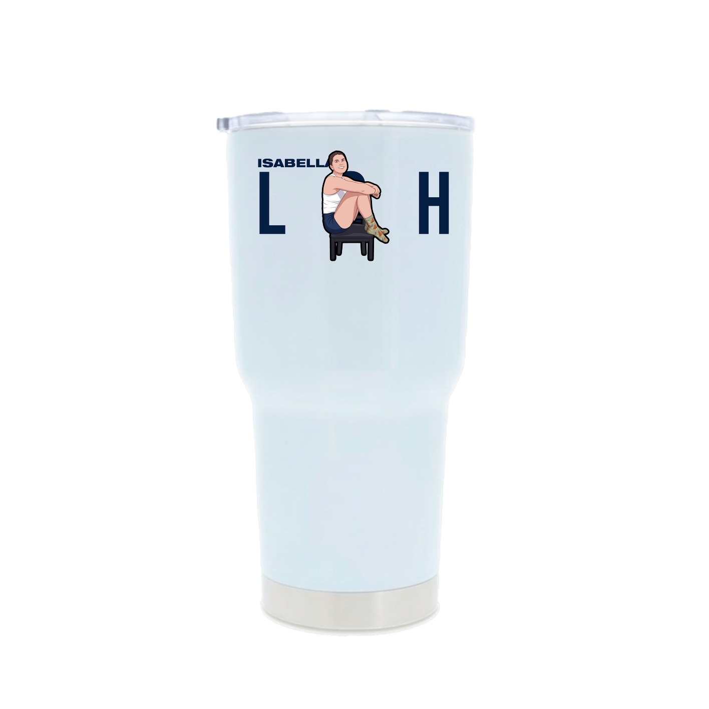 30oz Stainless Steel Tumbler — Player Name in White