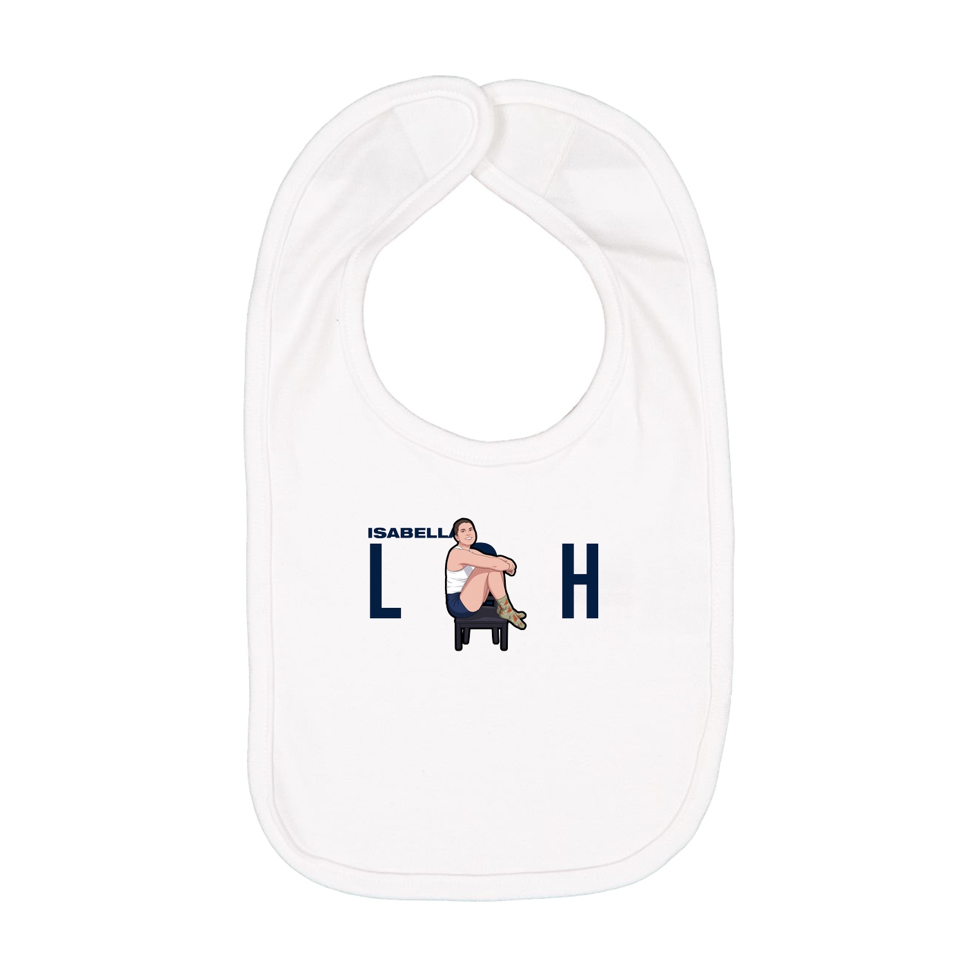 Infant Bib — Player Name in White