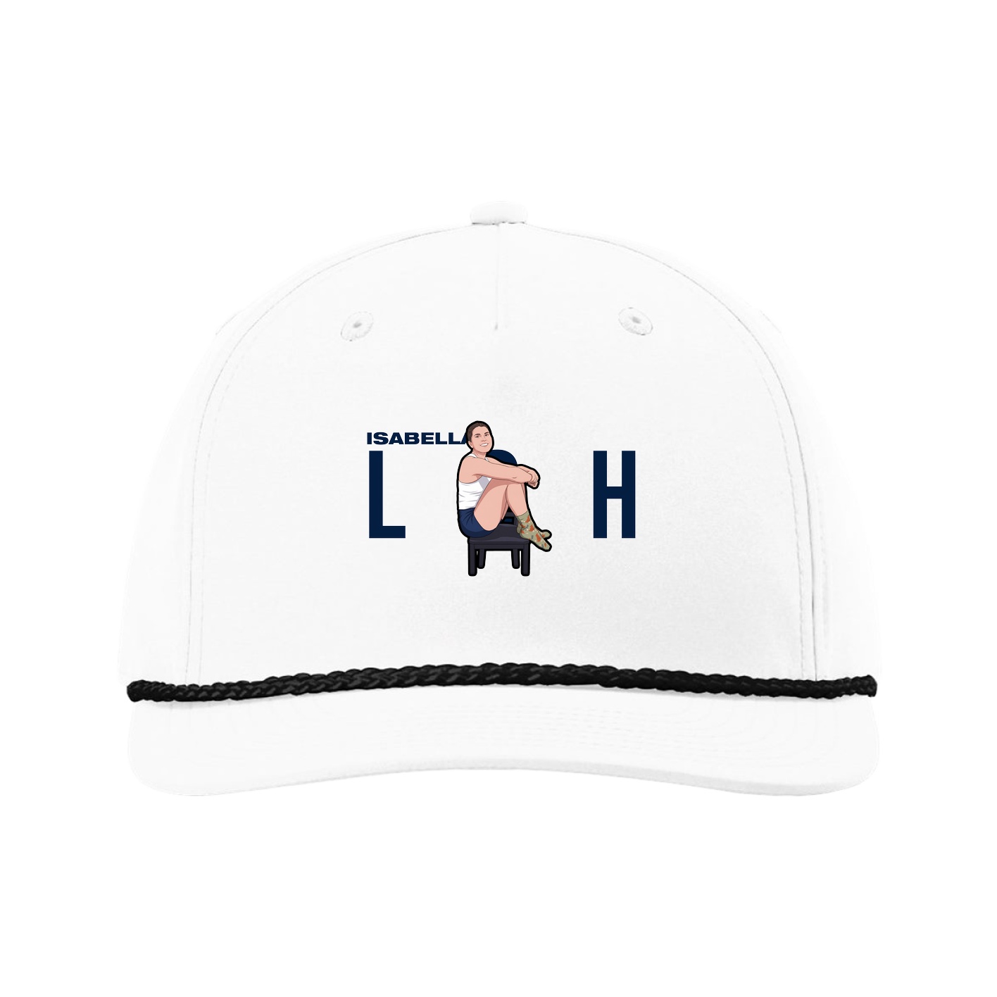 Five-Panel Classic Rope Cap — Player Name in White