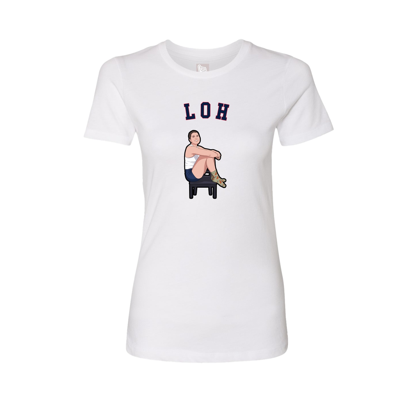 Fitted Women's Tee — Shirsey Arch in White
