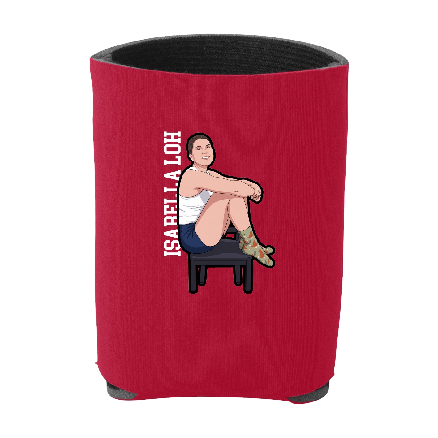 Can Holder — Name Vertical in Red