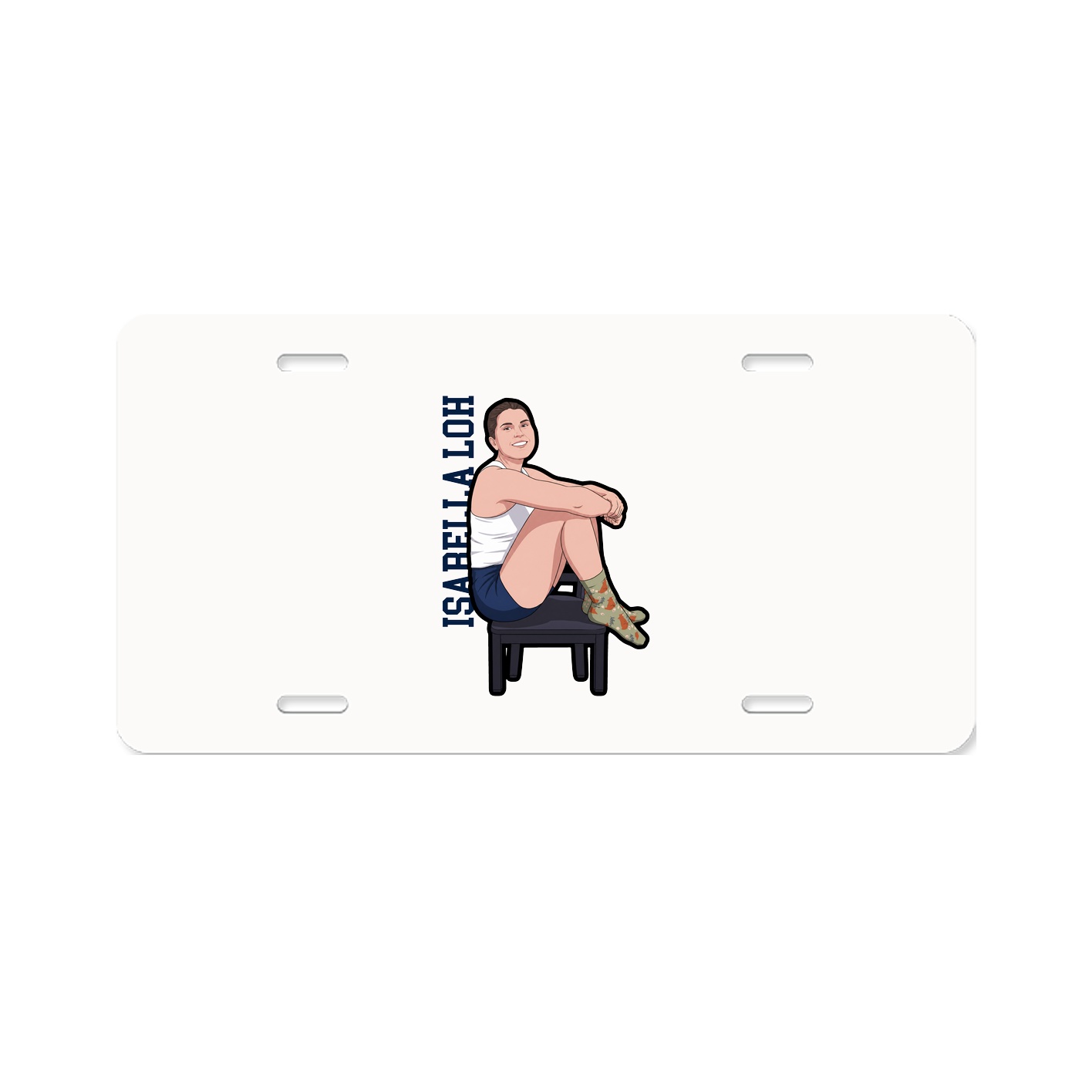 License Plate — Name Vertical in Classic