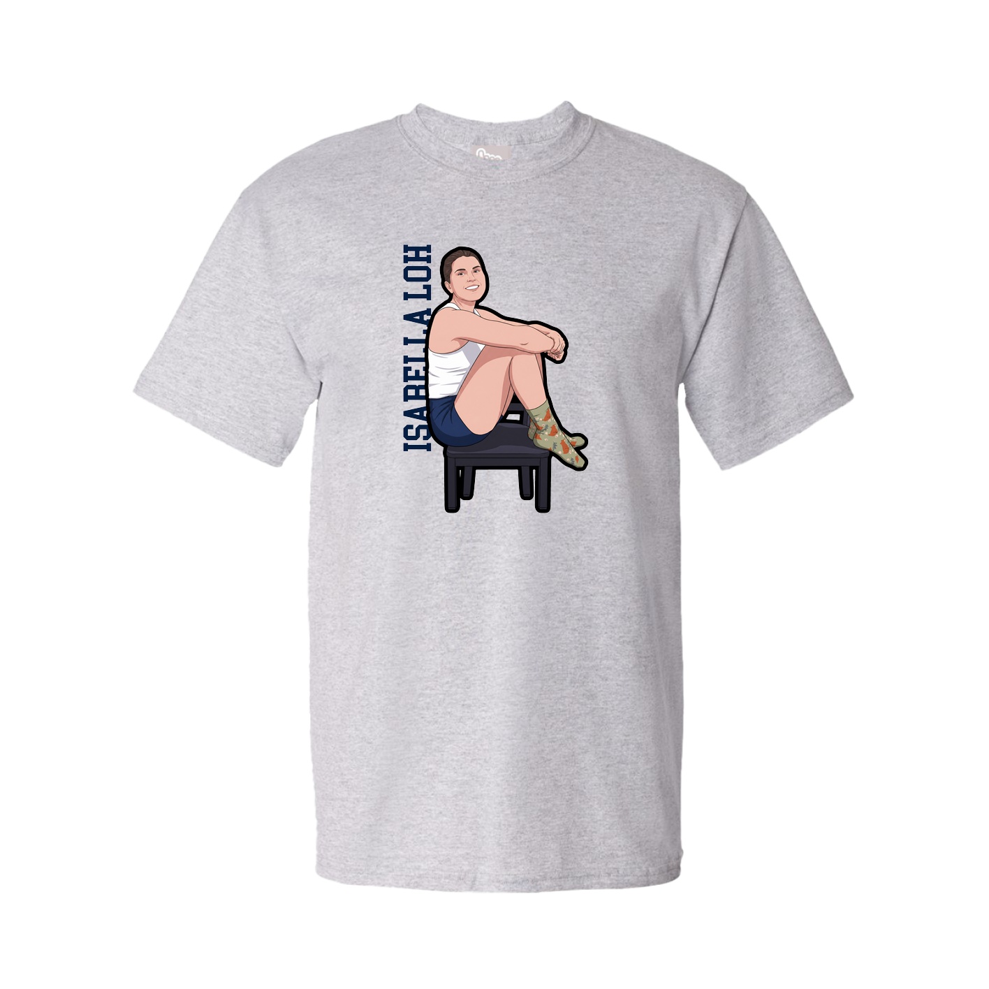 Tee — Name Vertical in Grey