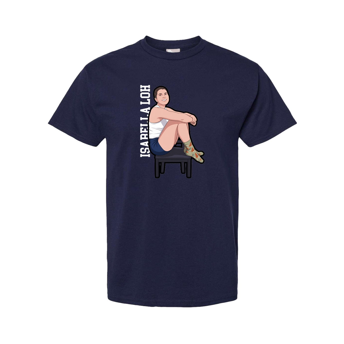 Tee — Name Vertical in Navy