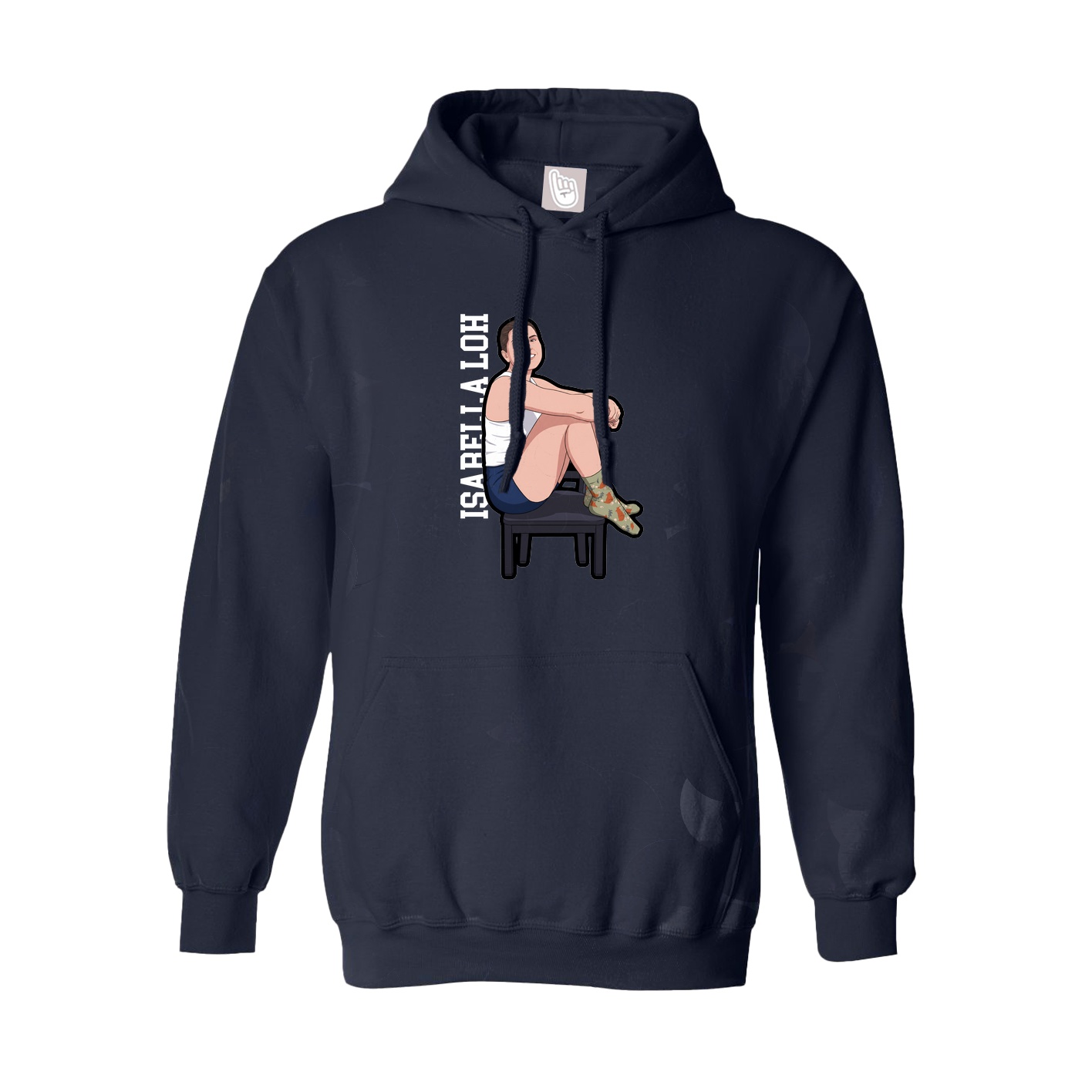 Youth Hoodie — Name Vertical in Navy