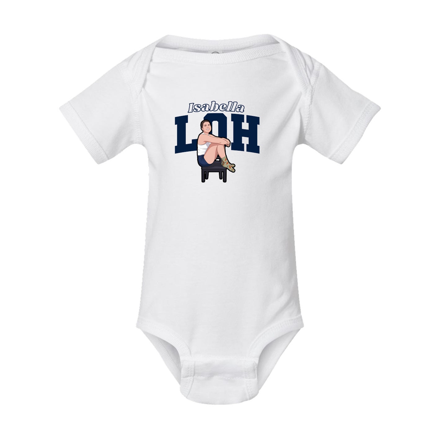 Baby Onesie — Name Arch in White