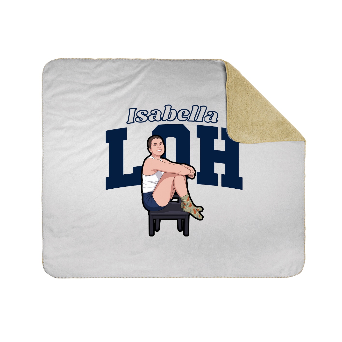 Throw Blanket — Name Arch in White