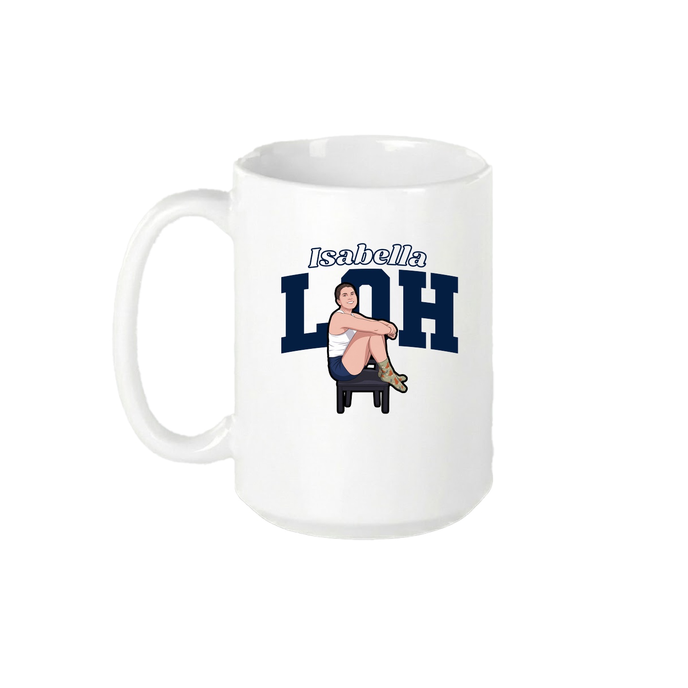 15oz Coffee Mug — Name Arch in White