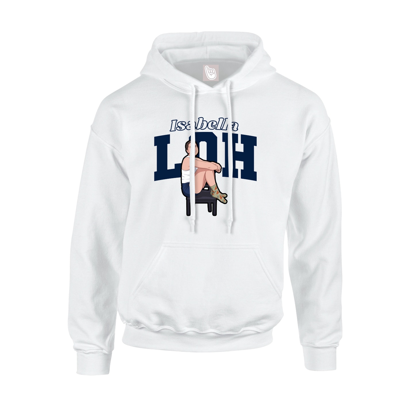 Hoodie — Name Arch in White